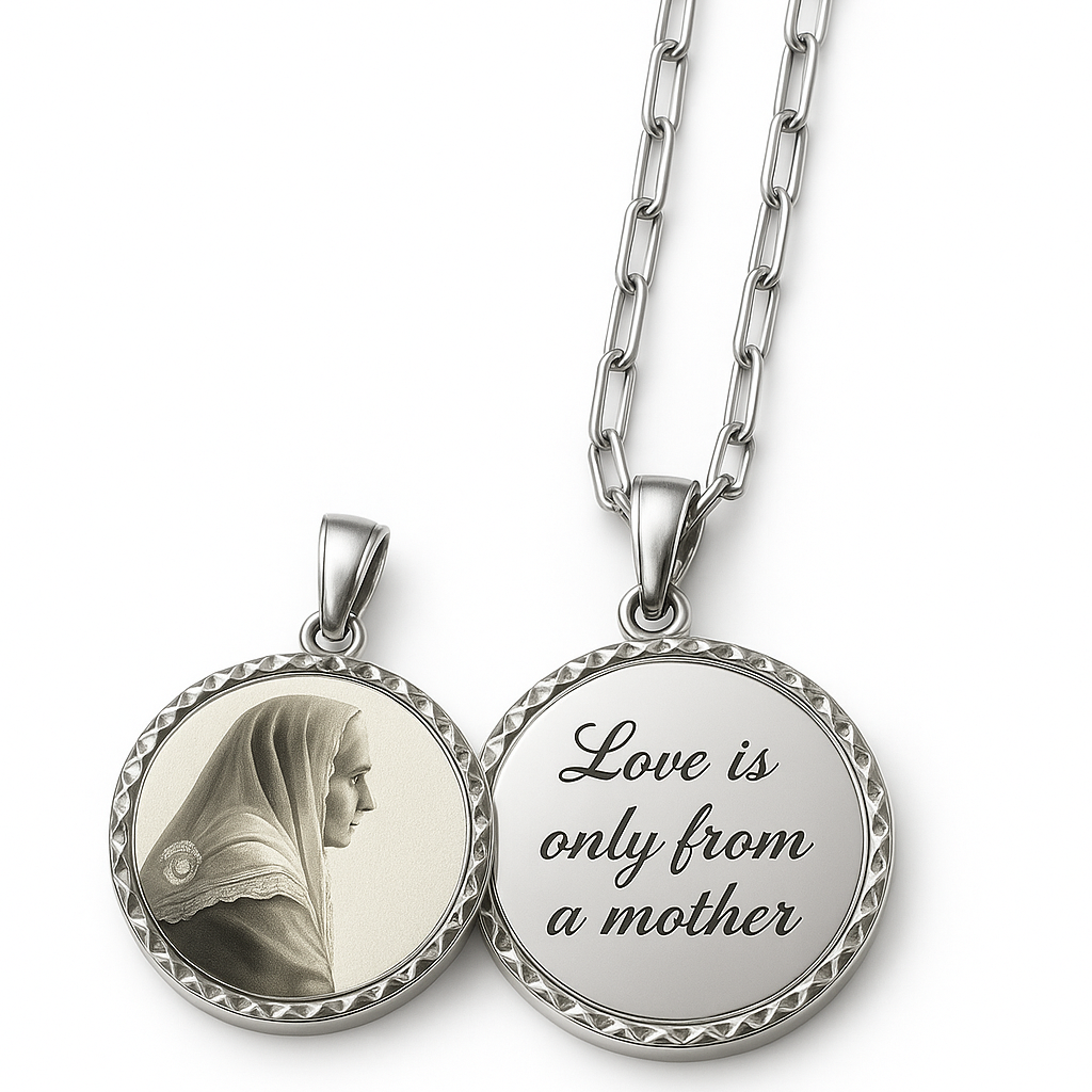 PINGENTE DIAMANTADO COM FOTOGRAVAÇÃO E FRASE – CORRENTE CARTIER 60cm